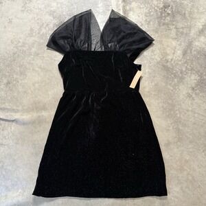 O.P.T Dress Womens Size Medium‎ Black Tulle Trim Off The Shoulder Cocktail